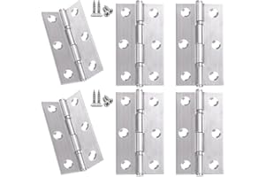 Anstore 6 Stück Scharniere Klappbar, 60×38×1.3mm Silberne Scharniere Schwerlast mit 48 Stück Schrauben, Kugellager Türscharniere für Türen, Fenster und Schränke