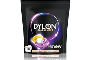 Dylon Black & Dark Caps (18 Wash Loads), Dylon Black Caps for all Darker Clothes, Dark Colour Washing Pods to Protect Darker Colours, renewing in every wash with optimal results in 10 washes