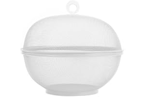 tinysiry Cesto per Frutta in Rete con Coperchio, Cestello per Scarico da Cucina in Acciaio Inossidabile Portafrutta per Verdure con Coperchio Cestello per Scarico per Verdure, Portaoggetti per Verdur