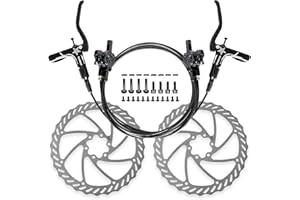 GOYERRNES Hydraulic Brake Set Dual Piston,Bicycle Hydraulic Brakes with 160 mm Brake Discs 21mm Pistons,Hydraulic Brakes Suit for E-Bike