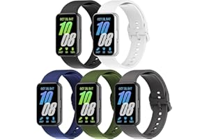 Wizvv Pack of 5 Silicone Wristbands Compatible with Samsung Galaxy Fit 3, Soft Waterproof Sports Watch Strap for Samsung Galaxy Fit 3 SM-R390 Men and Women