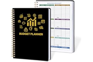 KAICN Budget Planner, Undated Monthly Finance Organizer, Expense Tracker Notebook with Monthly Goals, Checklist, Analysis Graph, A5 Size, Colored