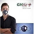 Grin Health N99 Anti Pollution Mask with Air Valve, Activated Carbon, Safty HEPA, Reusable & Washable, Durable (GHAir+, Blue, With Valve, Pack of 1, Fits-All) for Unisex