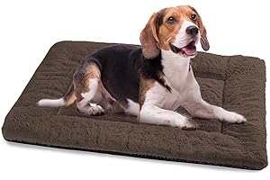 Baodan Cuccia per cani di taglia media, lavabile, 90 x 60 cm, soffice con fondo antiscivolo, cuccia per cani di taglia media, marrone
