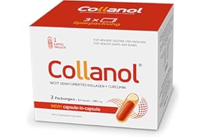 Collanol – Innovation in der Pflege gesunder Gelenke Flüssige Formel in einer Doppelkapsel 3D- Kollagen + Mizell-Extrakt von Curcumawurzeln 1 Kapsel/Tag. Laborgeprüft (3er Pack)