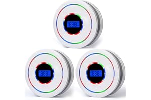 YEZALA 3Pack Smoke Alarm and Carbon Monoxide Detector, Smoke Alarm and Carbon Monoxide Alarm,CO Detector With Led Display Screen, And 85 Decibel Sound And Light Alarm (WHITE)