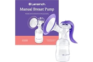 Lansinoh Manual Breast Pump Single Breastfeeding Milk Breastpump, ComfortFit Breast Cushion, Let-Down and Expression Customisable Pumping Modes, Convenient & Portable Travel