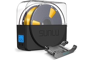SUNLU Official Filadryer S1+ with Filament Holder, Feuchtigkeitsfreie Trocknerbox+Filamenthalter für 3D Drucker Filament, Einfach zu Verwendender Tragbarer, SUNLU S1 Plus(Schwarz) + Filament Halter