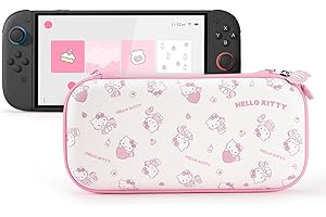 Kuitmor Étui de Transport Compatible avec Switch 2 (2025) 7,9 Pouces, Coque Rigide Mince pour Voyage avec 12 Emplacements de Cartes de Jeu pour Console Switch 2 et Accessoires, Candy Party - HLK