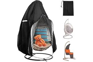 Coikes Hängesessel Schutzhülle mit Reißverschluss Wasserdicht Winddicht UV-beständig Terrasse Schaukelstuhl Abdeckung Oxford Gewebe Abdeckung für Hängestuhl, Hängekorb, Hängeschaukel, 190x115 cm