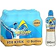 Lucozade Sport Ice Kick, Jude Bellingham Edition, 500ml (Pack of 12), Isotonic sports drink with electrolytes and vitamin B3 | Still | Bursting with flavour
