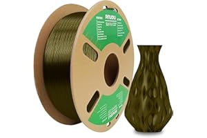 Pinuotu Silk Filament PLA 1.75mm Clog-Free Shiny 3D Printer Filament, 1kg Spool (2.2lbs), Dimensional Accuracy +/- 0.03 mm, Fit Most FDM Printer,PLA Silk Green Gold