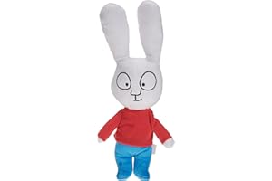 JEMINI- Simon Lapin en Peluche +/-27 cm, 023429, Blanc/Bleu/Rouge
