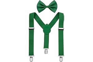 Miobo Tirantes unisex con pajarita para niños: elegantes y prácticos, con tres clips