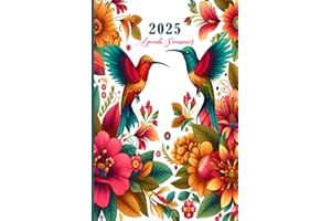 Agenda 2025: Semainier 1 semaine sur 2 page, 12 mois de Janvier 2025 à Décembre 2025, Format A5.