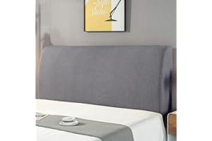 HAMON Bed Headboard Cover - Single/King/Double Headboard Slipcover - Stretchable Dustproof Protective Backrest Cover - Light Gray, 150cm / 140-160cm Headboard