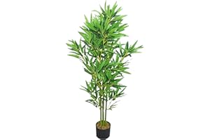 ‎DECOVEGO Decovego Bambus Bambus-Strauch Kunstpflanze Kunstbaum Bambusbaum Baum Künstliche Pflanze Bamboo Künstlich Echtholzstamm Innendekoration Deko 120 cm