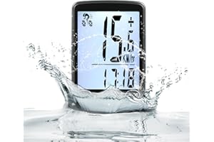 AMFUN Computer di Bicicletta, Impermeabile Bici Computer con 16 Funzioni, Tachimetro Per computer Bici Con Display Retroilluminato, Tachimetro Per Ciclocomputer Con Avvio/Arresto Automatico