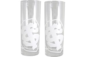 STADE TOULOUSAIN La Plume Dorée Set de 2 Verres à Eau en Boîte Verre Multicolore 16 x 15 x 5 cm