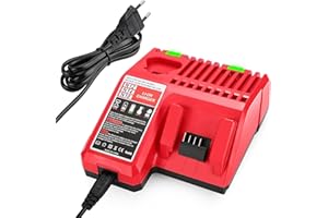 XNJTG Chargeur de Remplacement 12-18 V pour Chargeur Milwaukee M18 8C MIL-M18-CH01 48-59-1812 N14 pour Milwaukee 12V