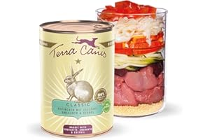 Terra Canis Lapin, courgette & Amarante - Nourriture Humide Classique, 400g I Aliment pour Chiens 1re qualité 100% aux Standards de l’Alimentation Humaine I Riche & sain I sans céréales & Gluten