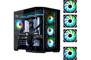BitFenix T10 High Airflow Dual Chamber PC Gaming Case Black 4ARGB - Reverse Connection Scheda madre Compatible - 4 X Infinity Mirroring ARGB Fan (3X Reverse)-360mm AIO/GPU 420mm Support