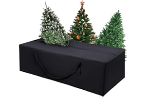 JUTYUM Storage Bag Protective Cover Garden Cushions Oxford Cushion Bag with Carry Handle Waterproof UV-Resistant Heavy Duty Tear-Resistant Cushion for Christmas Tree Cushion Black (173 x 76 x 51 cm)