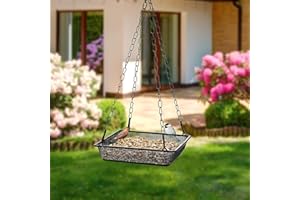 RAM ONLINE Ram® Metal Hanging Bird Feeder Tray Garden Outdoor Wild Bird Feeding Station Table