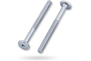 HEXATON Viti a Testa Piatta con Esagono Incassato - M6 x 50 mm - 100 Pezzi - Parzialmente filettato - Acciaio Zincato