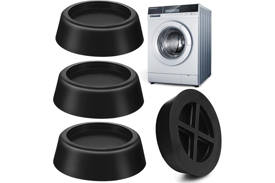 Navani Anti Vibration Pads | Universal Rubber Shock Absorber Mat for Washing Machine & Dryer | Prevent Noise & Slips | 4pcs