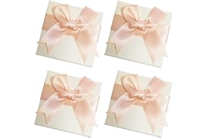 Mtaajin 4Pcs Small Gift Boxes 7.5x7.5x3.5cm Jewellery Display Gift Boxes with Bow-Knot, Jewelry Gifts Boxes Necklace and Earring Gift Boxes for Wedding Jewellery Display Valentine's Day