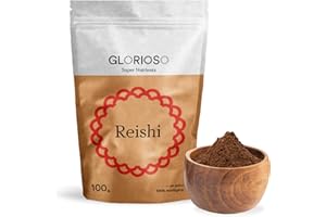 Reishi en Polvo 100% Puro - 100 g - Ganoderma Lucidum puro - Bio, Vegano y Sin Gluten - Glorioso Super Nutrients