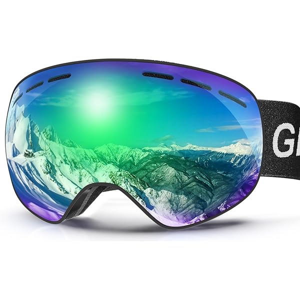 Victgoal Skibril voor dames en heren, snowboardbril, anti-condens, OTG-bril met uv-bescherming, sferische bril voor winter, sneeuwsport, skiën, snowboarden (wit