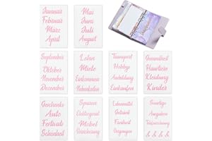 LONGAN CRAFT 10 Blätter Finanzplaner Binder Buget Binder Planner Geld Organizer Cash Stuffing Deutsch Zubehör Planner Stickers Aufkleber für Budgetplanner Deutsch Startset Umschlagmethode Sparen Spar Challenge