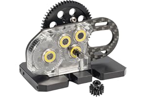 AMK Cambio differenziale trasparente a 2 velocità, scala 1:10, trasmissione LCG, a 2 velocità, con overdrive, per RC Crawler Axial SCX10 II Pro Capra Element Gspeed telaio, Fibra Di Carbonio.