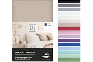 VEL VET HOME VelvetHome Premium Lenzuolo con Angoli Matrimoniale 160x200 cm Lenzuola Matrimoniali in 100% cotone con elastico di prima qualità Lenzuolo sotto con Angoli Matrimoniale 160 x 200 Cappuccino