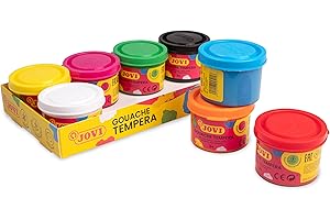 Jovi - Témpera líquida, pinturas para niños botes, 8 botes de temperas de 35ml, colores primarios, Lavables, temperas escolares, pintura manualidades (P508)