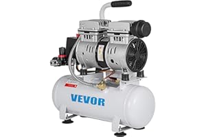 BuoQu Compressore d'Aria Senza Olio Ultra Silenzioso da 2 Galloni, Silenziato con Motore in Rame Puro, 550 W, Rumorosità meno 48 dB, Portatile