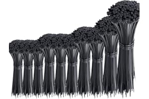 Oksdown 1000 sztuk czarne opasek kablowych nylonowe plastikowy mieszane mocne długie plastikowe różne rozmiary 100/150/200/250/300 mm klipsów kablowych