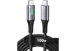 INIU Câble USB C, 2M 100W Cable USB C Charge Rapide PD 5A QC 4.0 Chargeur Type C Nylon Tressé pour iPhone 17 16 15 Pro Max Samsung Galaxy S24 S23 S22 Ultra iPad Air MacBook Google Pixel 7 Xiaomi etc
