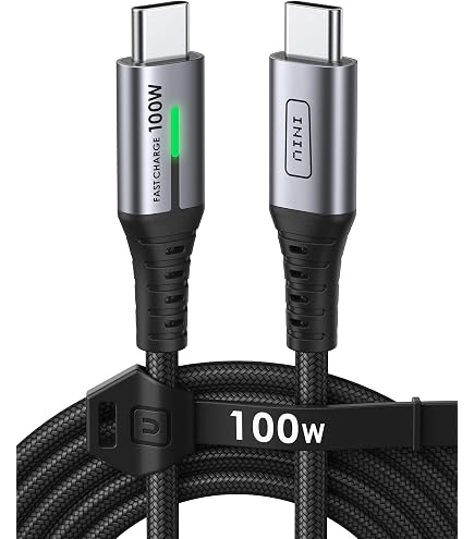 Vinmooog Cavo USB C a USB C PD 3A Cavo usb type-c ricarica rapida 30W con display a LED intrecciato in nylon Compatibile con iPhone 15 Plus Pro Galaxy S24 Plus Ultra