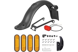 HPGAAVD Garde Boue Arrière pour Trottinette Electrique Xiaomi M365 Pro2/Pro/1S/Essentia，Garde Boue Arrière avec Feu arrière LED，Couvercle réfléchissants et Crochet，Accessoires pour Scooter Xiaomi