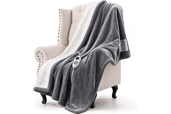 Warmrest värmefilt med automatisk avstängning värmefilt 130 x 180 cm | 6 temperaturnivåer automatisk avstängning efter 10 timmars jämn värmefördelning maskintvättbar