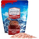 Purelife Himalaya Tuzu Pembe Gran&uuml;l 500gr | Doğal Kristal Kaya Tuzu | Gurme | Rafine Edilmemiş Mineralli Doğal Tuz | Recyclab