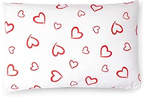 PinkZebra Taie d'oreiller pour Enfant - 30 x 50 cm - 100% Coton - Certifié Öko-Tex Standard 100 - avec Fermeture éclair - Cœurs