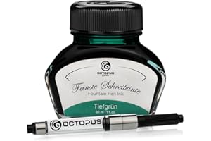 Octopus Fluids Tiefgrün - tinta para escribir con convertidor incluido, tinta para pluma estilográfica, 30 ml Verde