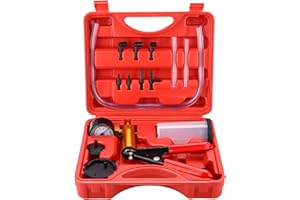 EJOYOUS Herramienta de purga de frenos, bomba de vacío de purga de frenos, para vehículos y motocicletas, herramienta de purga de frenos profesional con medidor de vacío (120 ml), comprobador de bomba de vací