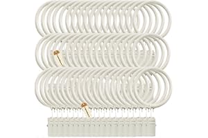 Lsgoodcare 60Pcs Curtain Clips with Rings White 38 mm, Strong Decorative Metal Shower Curtain Clip Rings 1.5Inch