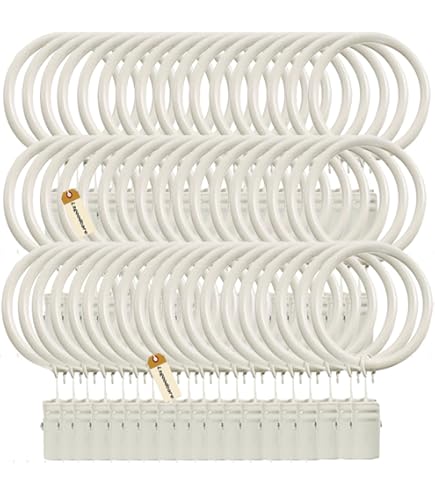 BEBUSINGOTO Anelli Per Tenda Da Doccia, 12 Pezzi, Colore Nero, Ganci - Foto 9