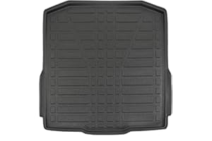 SCOUTT | Kofferraumwanne Laderaumwanne Kompatibel mit Octavia 3, Kombi 2013-2019, mit Hoher Rand, Kofferraum-Schutzmatte, Geriffelt, Aufrollbar, Schwarz